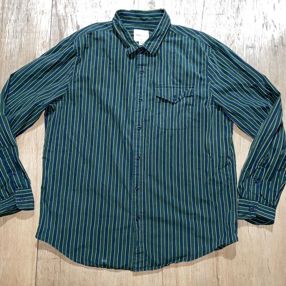 American Eagle Classic Fit Button Down Plaid Men's Shirt Long Sleeve XL